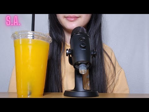 || ASMR || Orange Juice Drinking Sounds (NOTALKING) Part 1