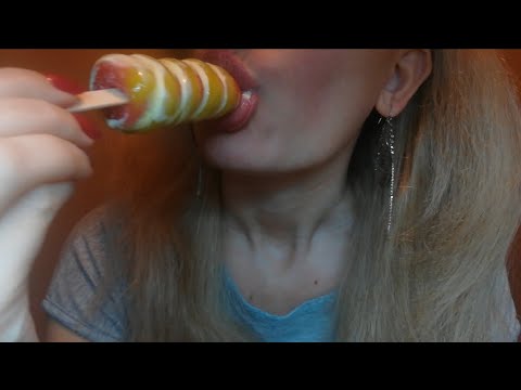 ASMR satisfying twister popsicle sucking