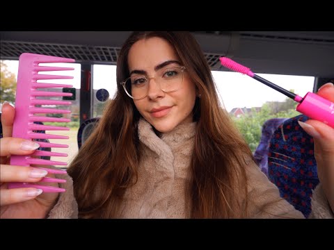 ASMR in Real Bus 🚌 Popular Mean Girl Does Your Makeup | Roleplay