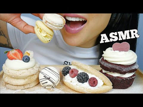 ASMR SWEET PASTRY *MACARON + RED VELVET CAKE (SOFT EATING SOUNDS) NO TALKING | SAS-ASMR