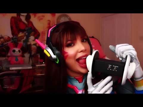 ASMR Mouth Sounds | WARNING ✋ Intense Asmr Ear Eating and Licking 👅👂| Cosplay overwatch dva
