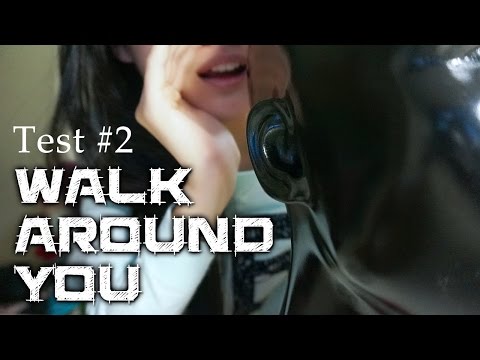 ASMR ★ New Mics Test #2: Walking Around You (crinkles, scratching, liquid shaking)