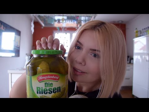 ASMR juicy pickle eating + tapping 🥒🥒🥒