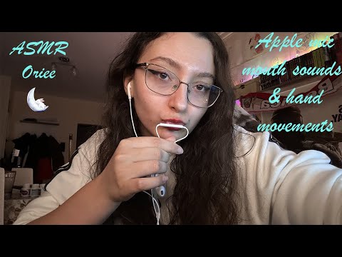 ASMR | Apple mic mouth sounds & hand movements (heavy breathing) 💋