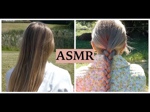 ASMR Playing With My Sisters' Hair Outside (Hair Brushing & Spraying Sounds, Loud Wind Sounds)
