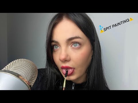 ASMR - PAINTING YOUR MAKEUP #asmr #mouthsounds #spitpainting