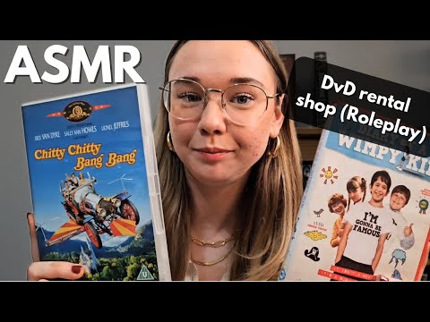 ASMR Roleplay DvD Rental shop (typing sounds, whisper, DvD tapping) multiple customers