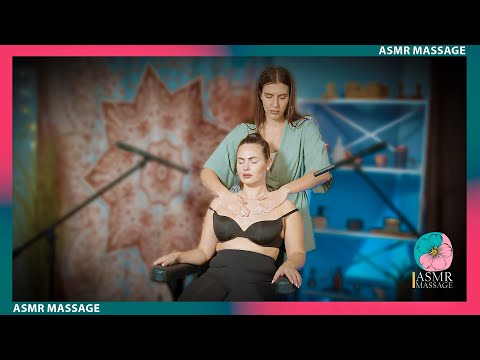 Don't miss the perfect ASMR duo😱! Olga's chair massage for Sonya