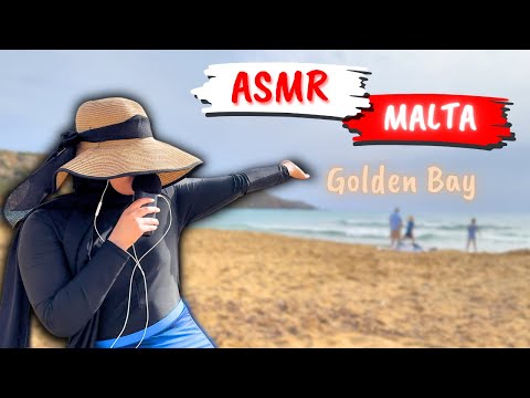 ASMR AT THE BEACH IN MALTA 🇲🇹  | GOLDEN BAY 🏝