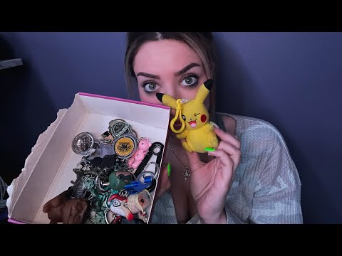 ASMR- Showing you my keychain collection!! (Whispering and tapping) 🫶🏼