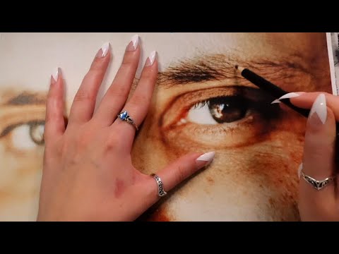 [ASMR] Giving People New Eyebrows (tracing, makeup, touching, filling in, whispering, ...)
