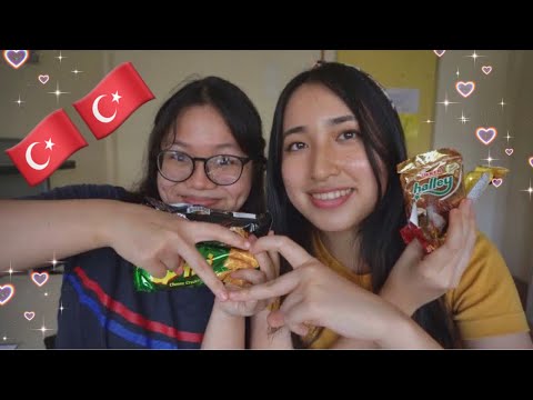 ASMR Trying Snacks from Turkey 🇹🇷 ft roommate [ TryTreats ]