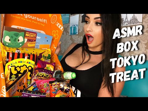 ASMR Unboxing Japanese Candy - Tokyo Treat ♡♡♡♡ Eating ASMR