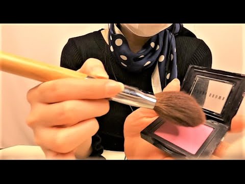 【ASMR】メイクアップロールプレイ/Makeup Role play/ブルべ夏/半顔メイク/無言/no talking/makeup role play