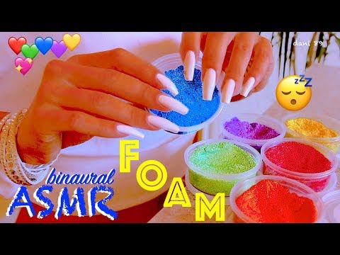 😴 ASMR ☼ Play FOAM CLAY Squishing & Sticky sounds! ☼ Binaural Tingles for relaxation! 💛💚💙💜❤️