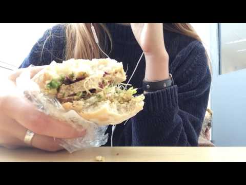 ASMR Eating/Whispers: Sandwich at the Library
