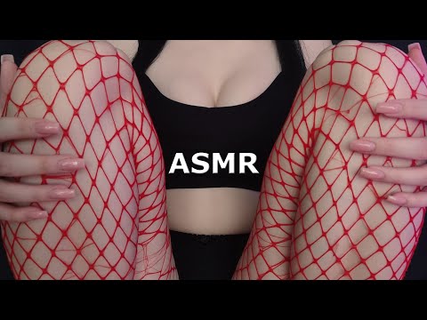 ASMR Fishnet Stockings Red Tights Scratching / Relax Fabric Sounds