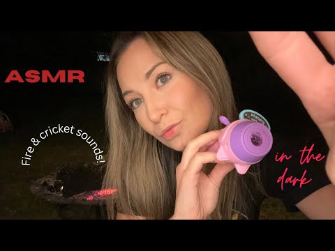 ASMR for when you can’t fall asleep! (Fire crackling, crickets, gentle tapping/whispers)