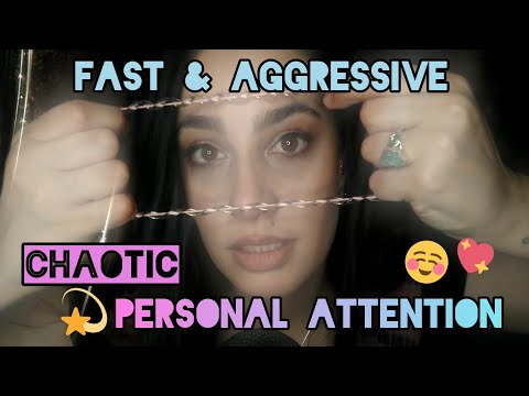 ASMR Chaotic Personal Attention | Face Touching, Hair Cut, Mouth Sounds + More