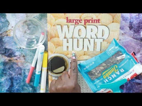 RANCH SUNFLOWER SEEDS ASMR EATING SOUNDS / WORD SEARCH HUNT