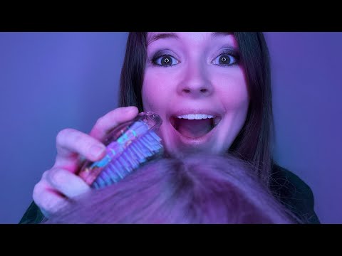 ASMR Loud and Aggressive Hair Brushing and Scalp Massage (Quick Tingle Fix)