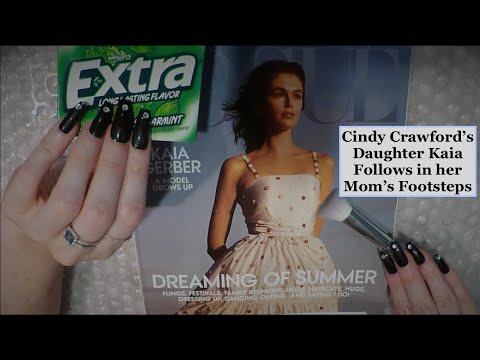 ASMR Gum Chewing Magazine Flip Through | Vogue | Tingly Whisper with Page Turning
