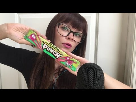 ASMR 🍉 Sour 👊 Straws Sharing Candy with YOU, whispering soft spoken tapping personal attention mouth