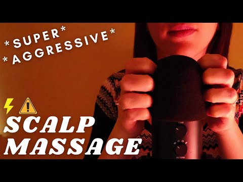 ASMR - FAST and AGGRESSIVE SCALP SCRATCHING MASSAGE | mic scratching with foam cover