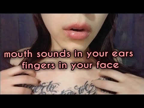 (( ASMR )) up close mouth sounds, fingers and camera brushing.