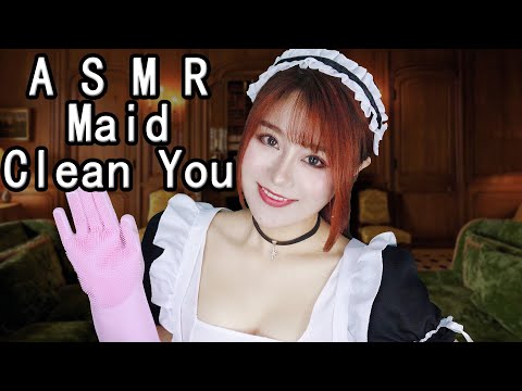 ASMR Maid Roleplay Take Care of Master Hand and Facial Clean