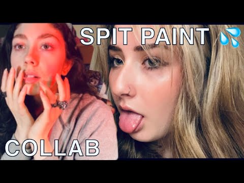 ASMR| COLLAB with ASMRMPITS~ SPIT PAINTING with 20 different RaNdOm objects 💦 🎨
