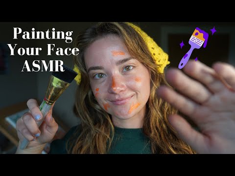 ASMR PAINTING YOUR FACE Roleplay! Up Close Whispering & Brush Sounds