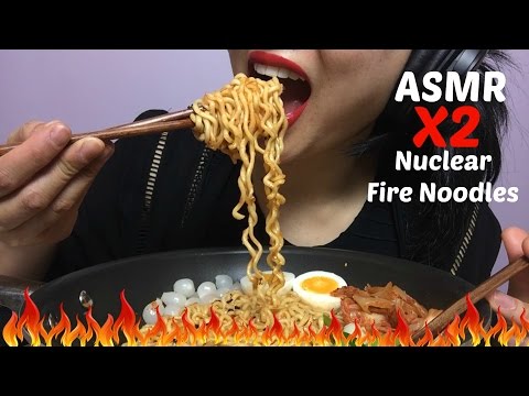 ASMR KOREAN NUCLEAR FIRE X2 NOODLES (EATING SOUNDS) | SAS-ASMR