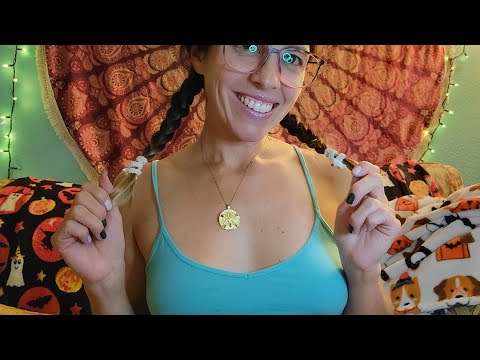 ASMR - HAIRPLAY & SOME RANDOM MOUTH SOUNDS, NO TALKING