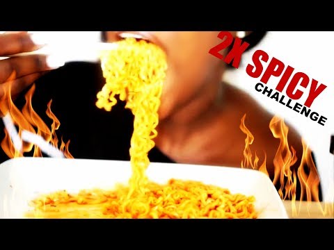EXTREME 2X SPICY NOODLE CHALLENGE - RACE MUKBANG (ASMR Style)