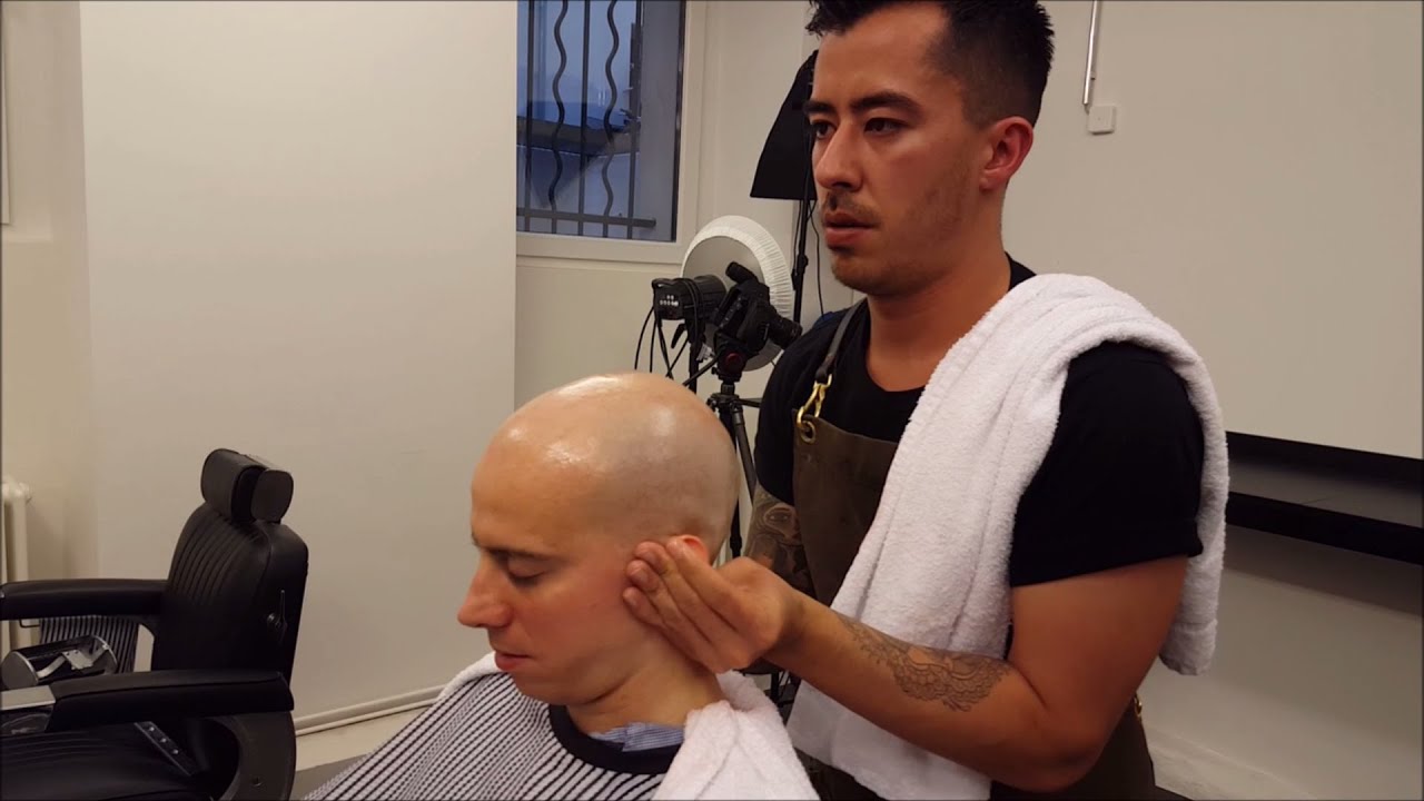 Nomad Barber - Head Shave with Head and Ear Massage - ASMR no talking