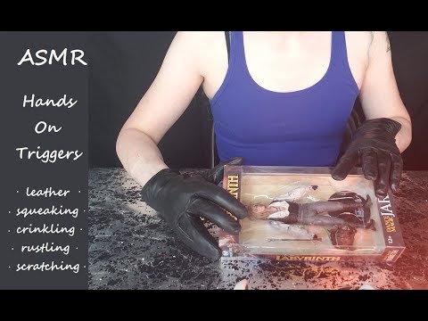 ASMR Hands On Triggers (leather, squeaking, crinkling, rustling, scratching)