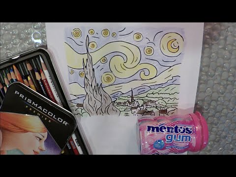 ASMR Gum Chewing, Coloring & Whispered Ramble | Mind Body Connection