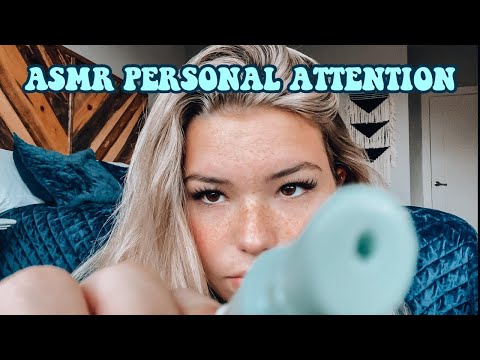 ASMR Up-Close Personal Attention | Cupped Whispers | Tongue Clicking | Hand Movements