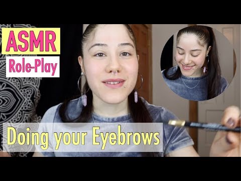ASMR Role-Play/ Doing your Eyebrows✂️💋 (whispering, plucking, scissors etc.)
