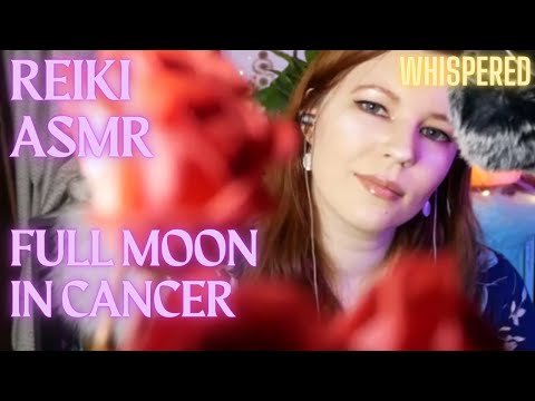 Reiki ASMR| Full Moon In Cancer~ Nourishing Transformation~Flower Brushing, Ocean sounds, fluffy mic