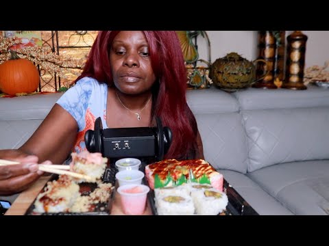 THICK LOBSTER CHUNKY CRAB SUSHI ASMR EATING SOUNDS