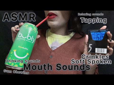 ASMR 💗Mouth Sounds (Drinking Sounds, Gum Chewing, Soft Spoken] 💗🍬🥤