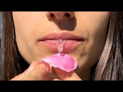 #ASMR SPIT PAINTING YOUR FACE WITH LOTS OF SPIT AND PRETTY PINK PEONY PETALS 💦🎨🌸