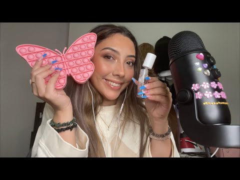 ASMR Custom for James 💙 ~lip gloss sounds, fidget popping toy, squishy, fabric scratching~