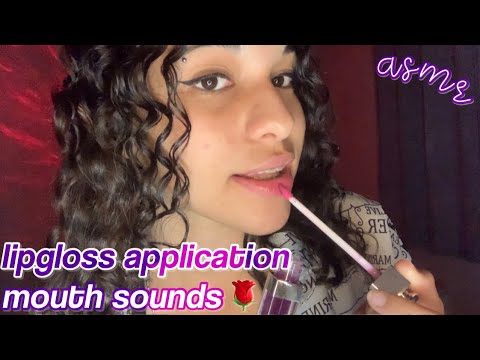 asmr | lipgloss application + mouth sounds 🌹
