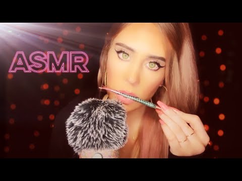 ASMR ✨ Mermaid & unicorn brushes on teeth & fluffy mic with mouth sounds (looped & echo added) ✨