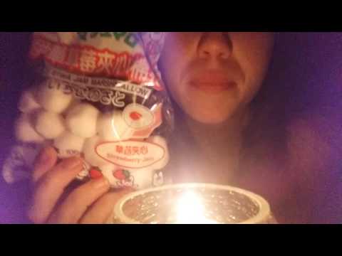 ASMR candlelight marshmallow snack