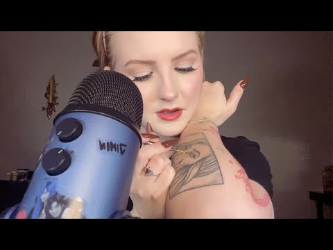 Colouring in my tattoos with makeup💄| ASMR| close whispering| makeup sounds 💋
