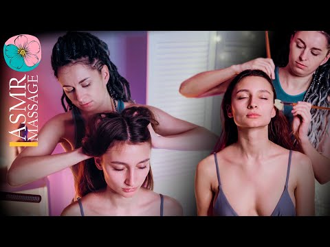 ASMR relaxing Massage by Anna | Brushes, Sticks, Face, Head, Scalp, Shoulders